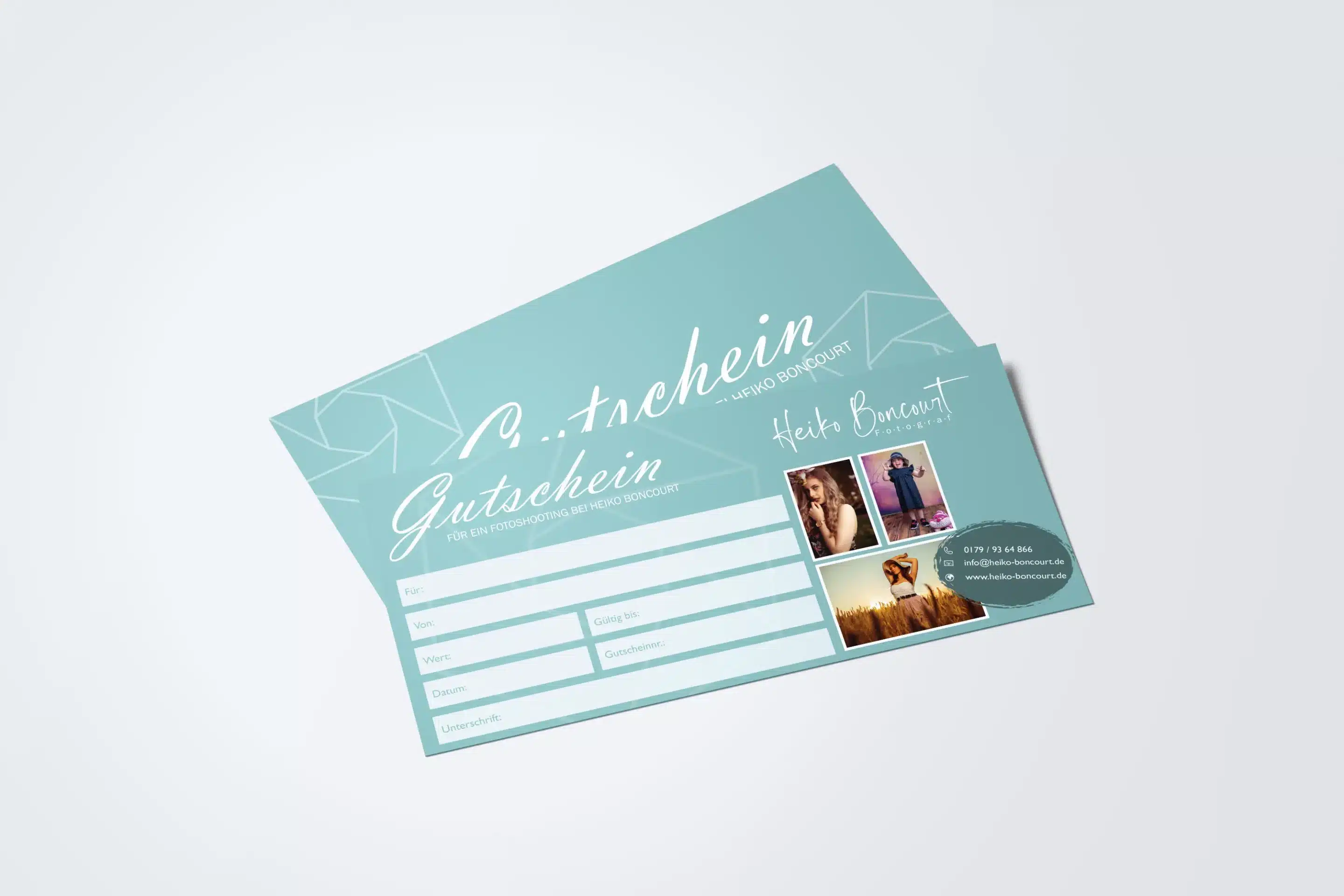 Grafikdesign 12 Gutscheinvorlage Fotograf Heiko Boncourt Grafikdesign - Printmedien