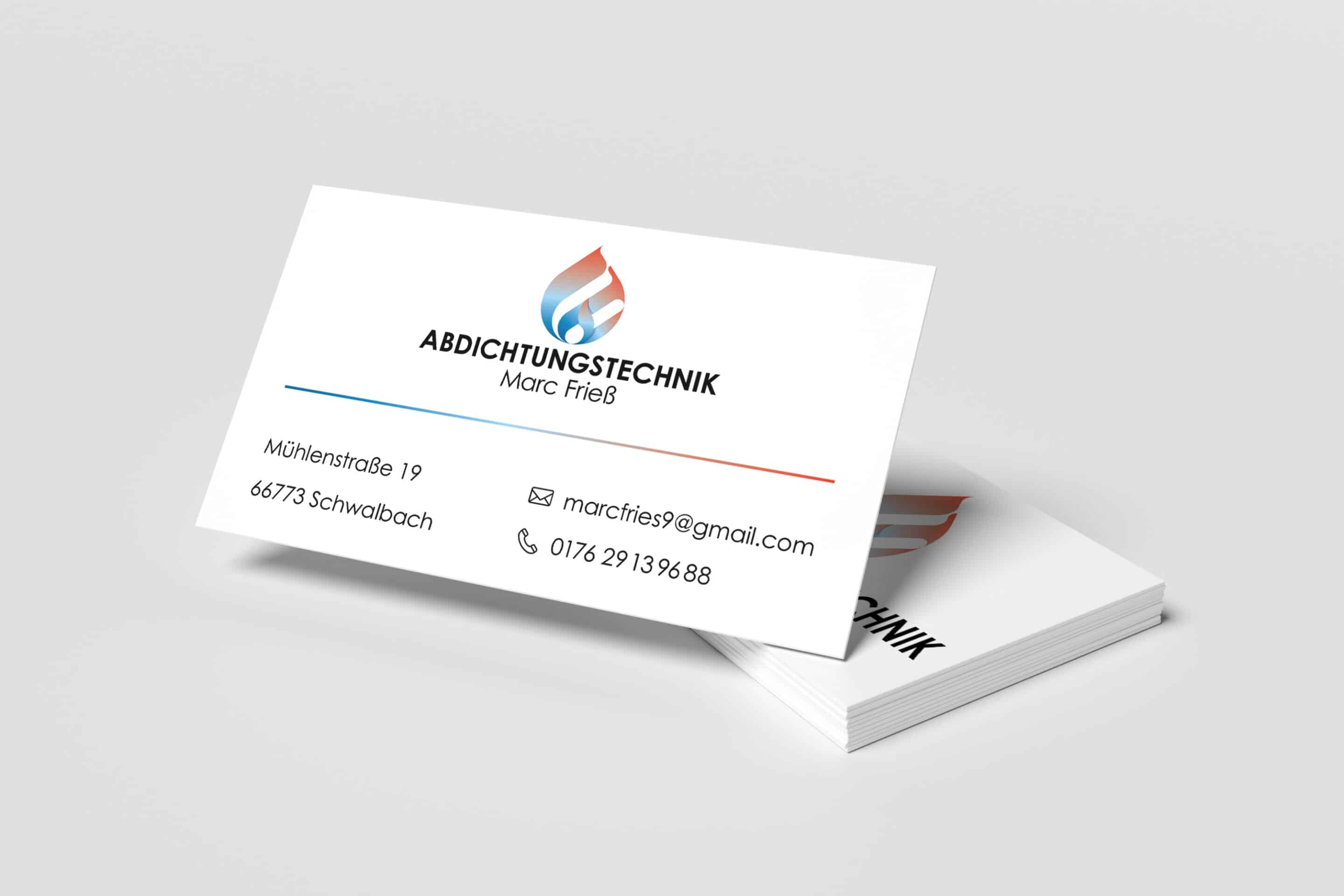 Grafikdesign 8 Visitenkarte für Abdichtungstechnik Marc Frieß